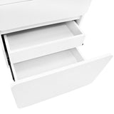 Azzurro Beauty Salon Cabinet Midi 970 White - front view showing the storage and construction details