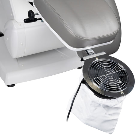 Azzurro F18 Pedicure Nail Dust Collector Chrome - close-up showing treatment handpieces and device components