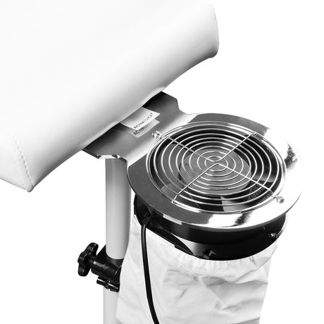 Azzurro F18A Pedicure Nail Dust Collector Chrome - device housing and functional components shown on a white background