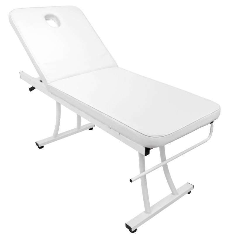 Azzurro Massage Bed 328 White - full product view at an angle on a white background