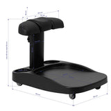 Azzurro Mobile Pedicure Bowl Trolley With Adjustable Footrest Black - mobile pedicure bowl trolley with adjustable padded footrest