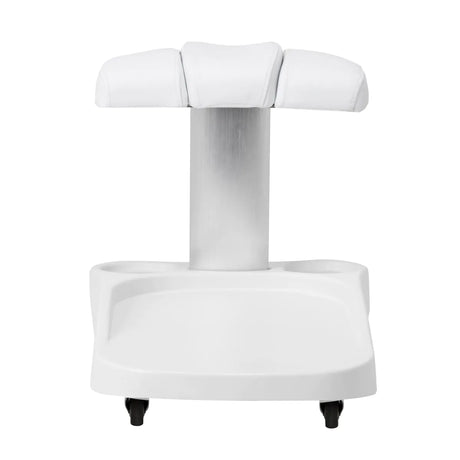 Azzurro Mobile Pedicure Bowl Trolley With Adjustable Footrest White - mobile pedicure bowl trolley with adjustable padded footrest