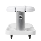 Azzurro Mobile Pedicure Bowl Trolley With Adjustable Footrest White - mobile pedicure bowl trolley with adjustable padded footrest