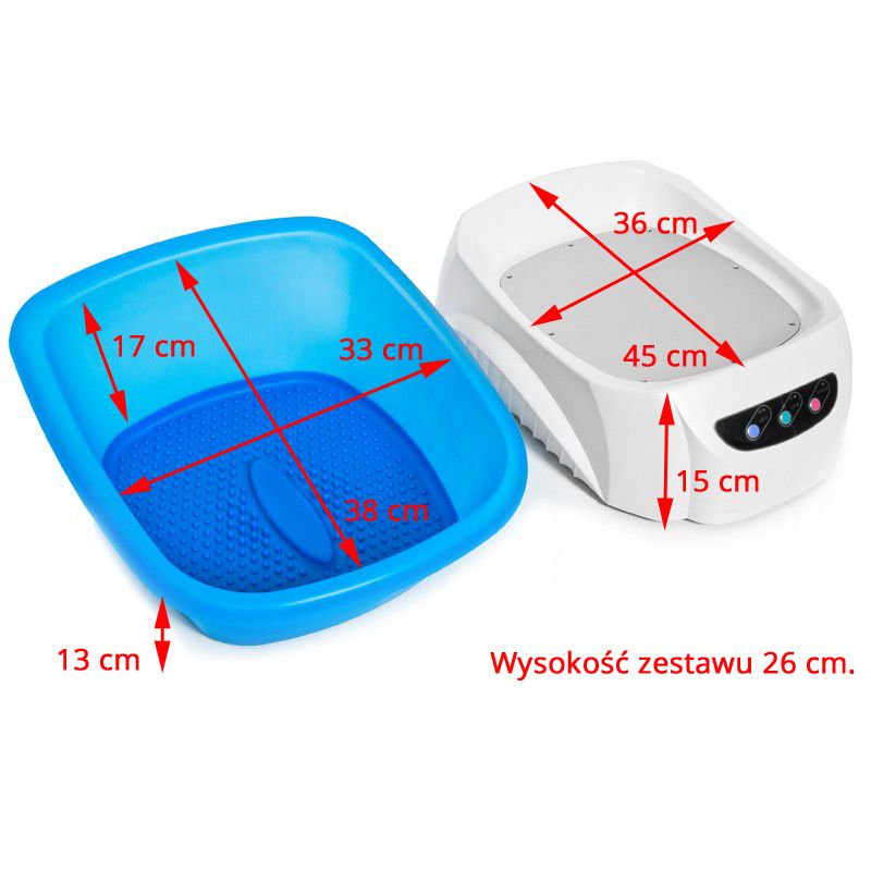 Azzurro Pedicure Spa Basin With Massager - spa basin shown from above on a white background
