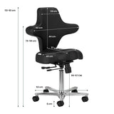 Azzurro Special 152 Beauty Chair Black - close-up of the upholstery and adjustment details