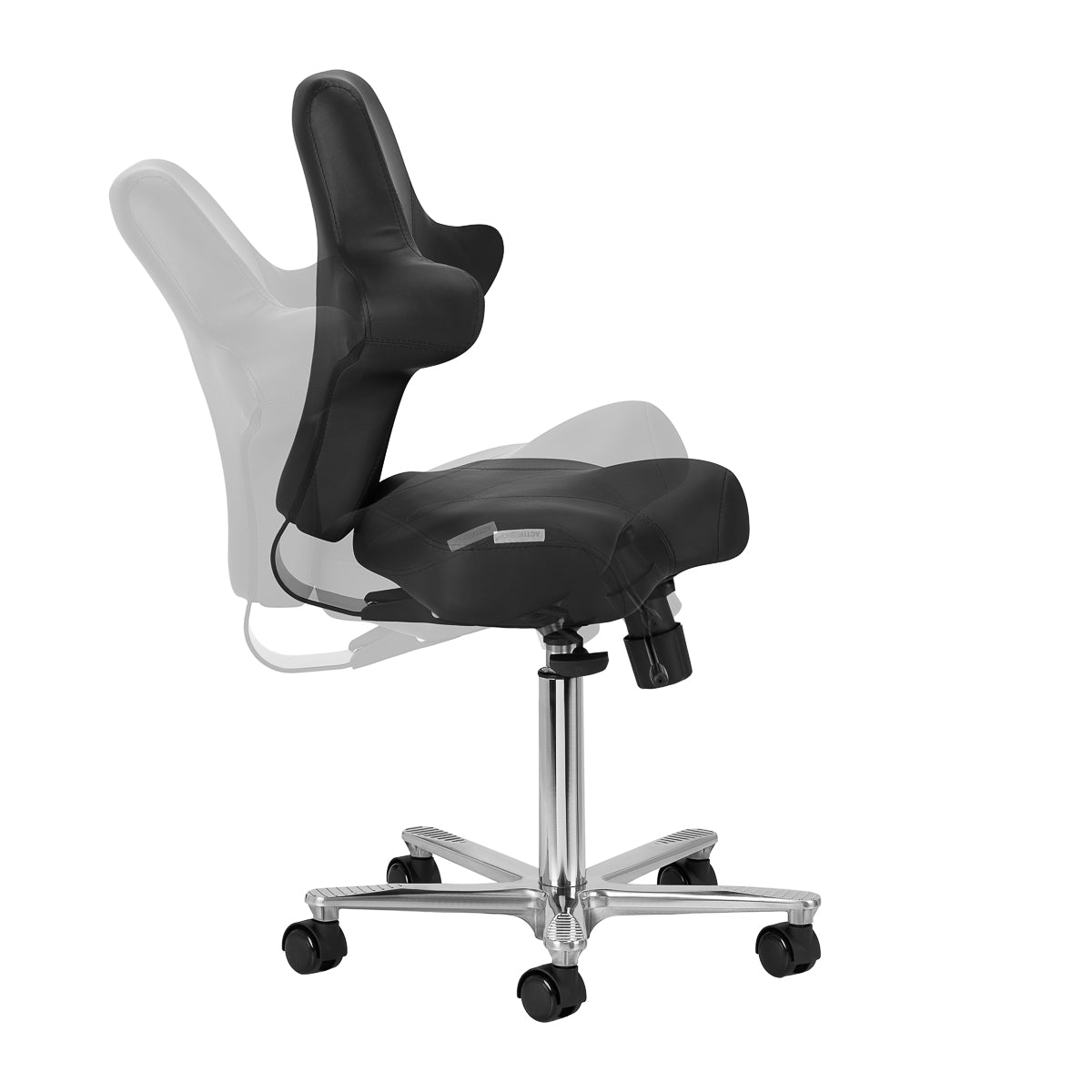 Azzurro Special 152 Beauty Chair Black - close-up of the upholstery and adjustment details