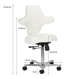 Azzurro Special 152 Beauty Chair White - close-up of the upholstery and adjustment details