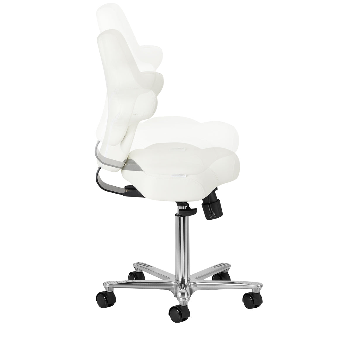 Azzurro Special 152 Beauty Chair White - close-up of the upholstery and adjustment details