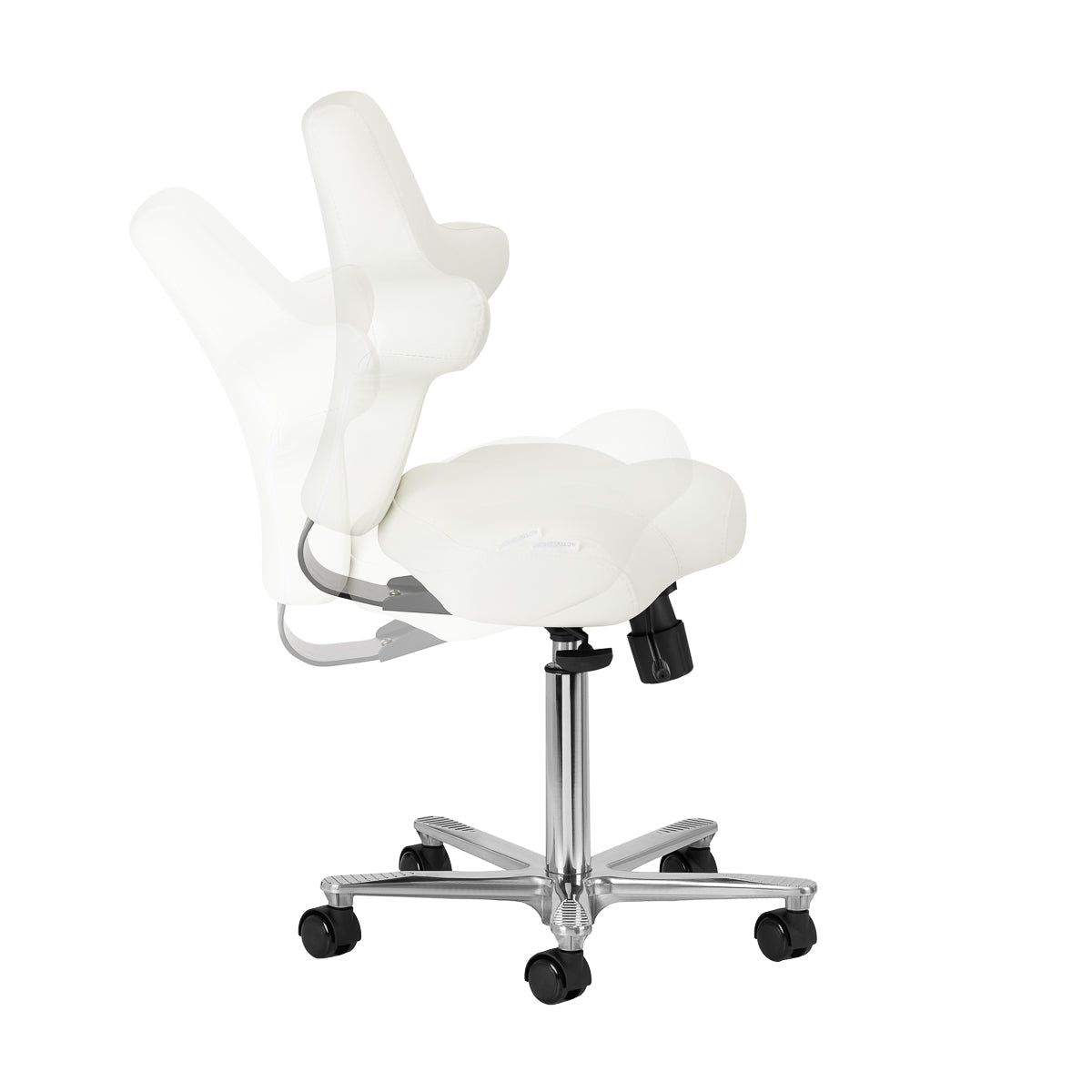 Azzurro Special 152 Beauty Chair White - close-up of the upholstery and adjustment details