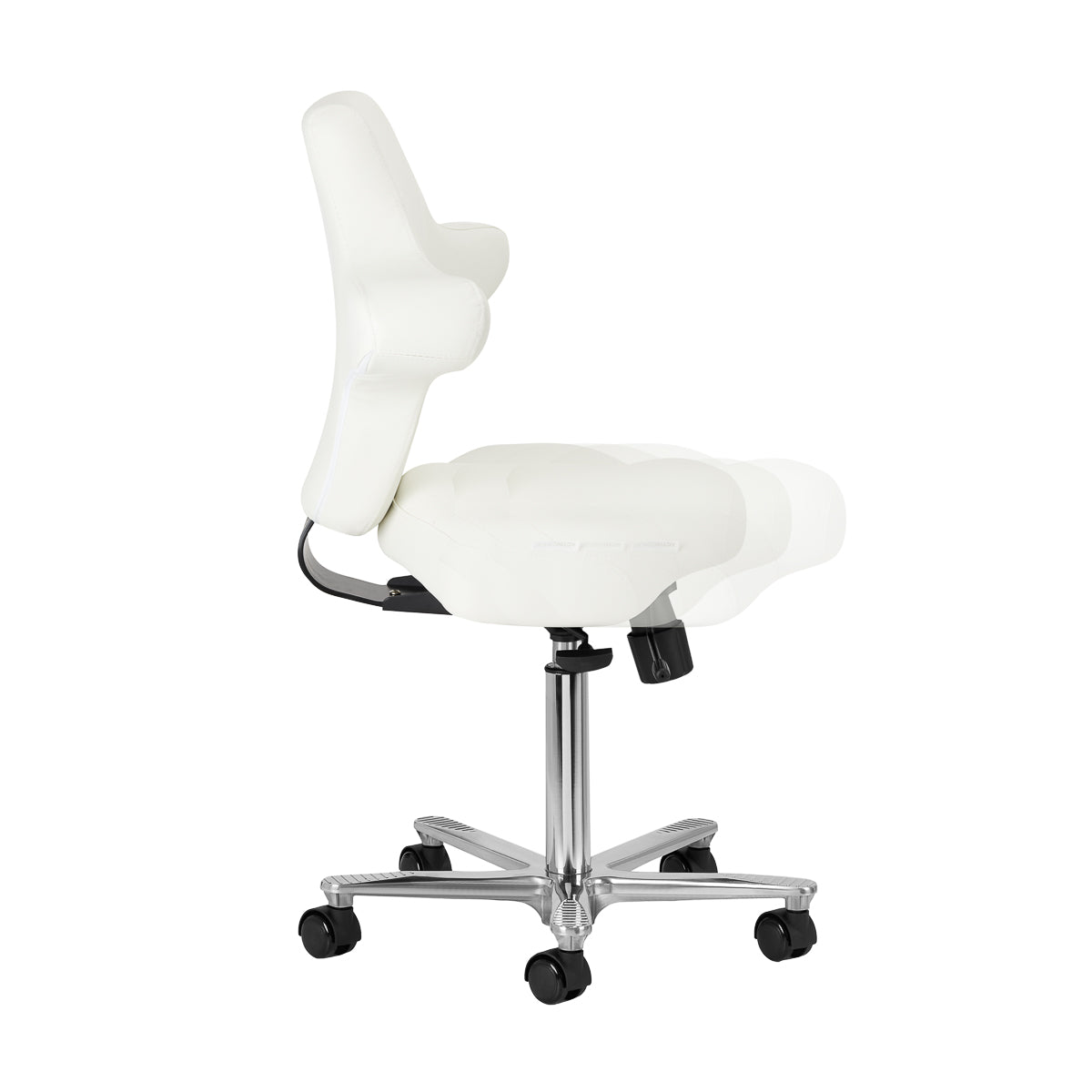Azzurro Special 152 Beauty Chair White - close-up of the upholstery and adjustment details
