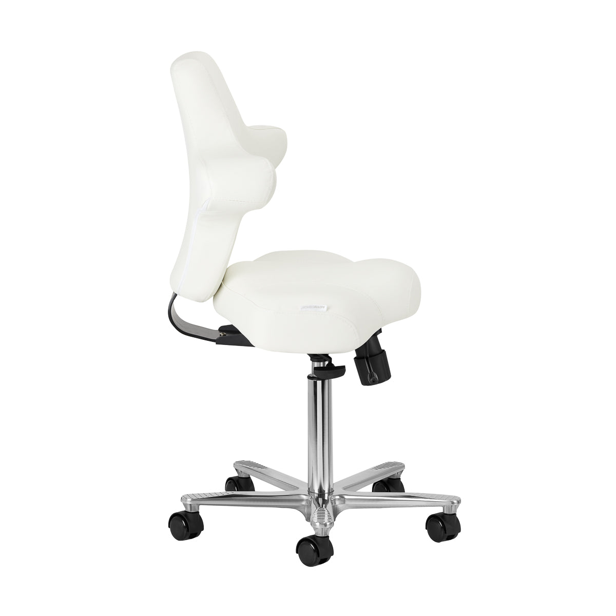 Azzurro Special 152 Beauty Chair White - close-up of the upholstery and adjustment details