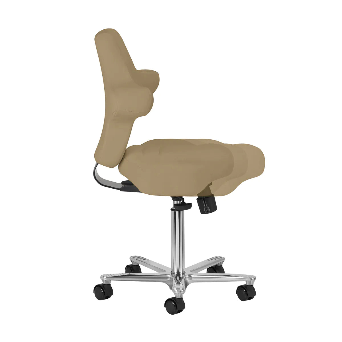 Azzurro Special 152 beige beauty chair showing the adjustable seat extension