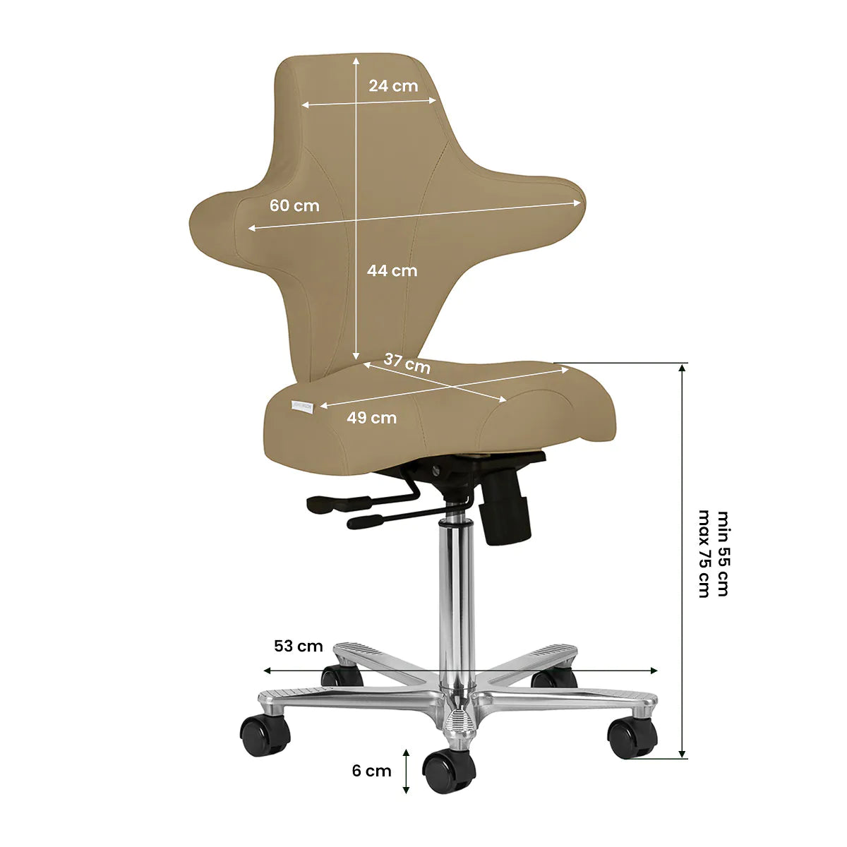 Azzurro Special 152 beige beauty chair dimensions diagram