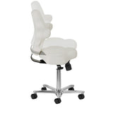 Side angle of Azzurro Special 152 grey salon chair showing backrest and adjustment mechanism