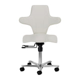 Front view of Azzurro Special 152 grey salon chair with contoured backrest