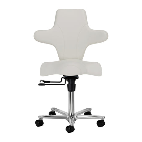 Front view of Azzurro Special 152 grey salon chair with contoured backrest