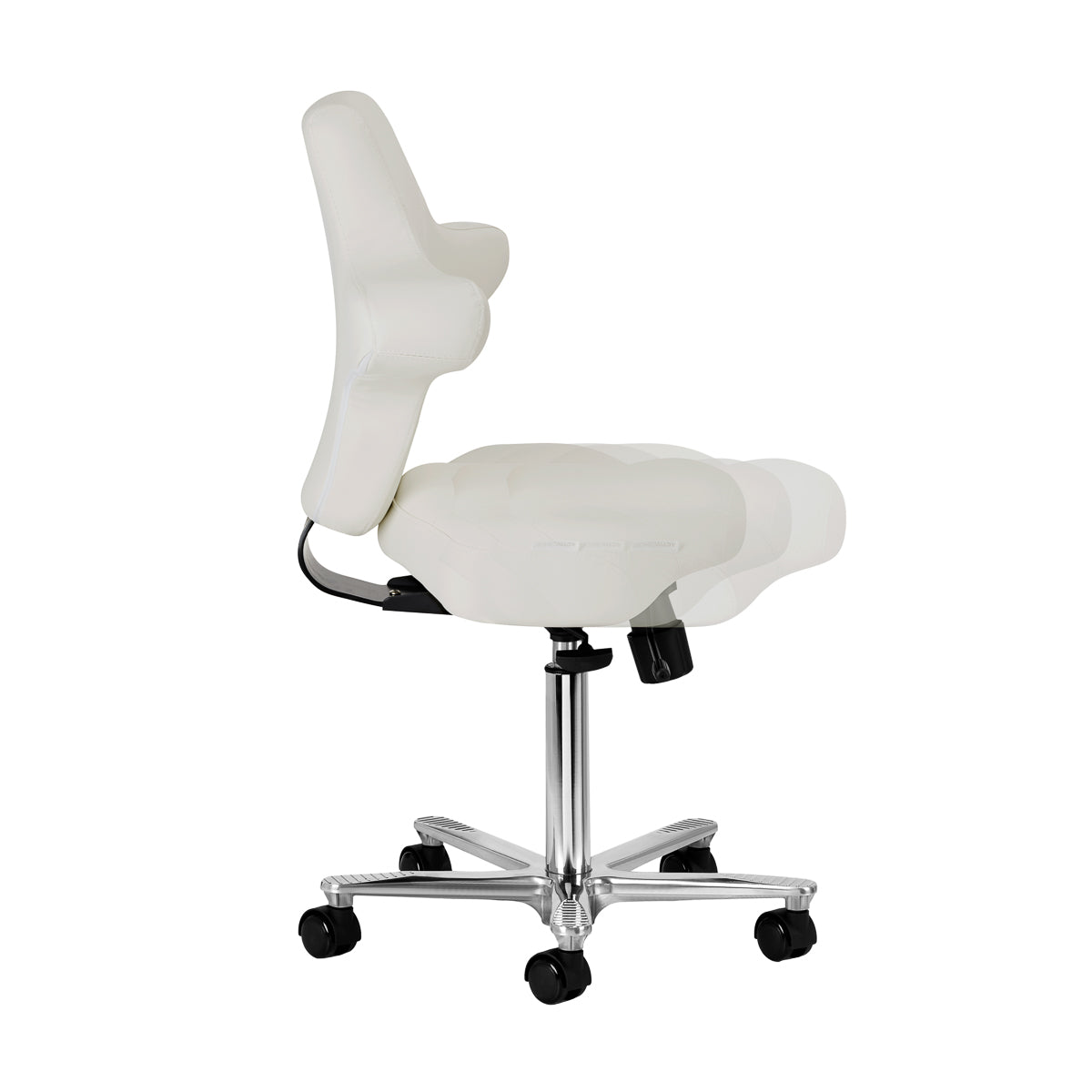 Azzurro Special 152 grey salon chair in side view with seat extended forwards