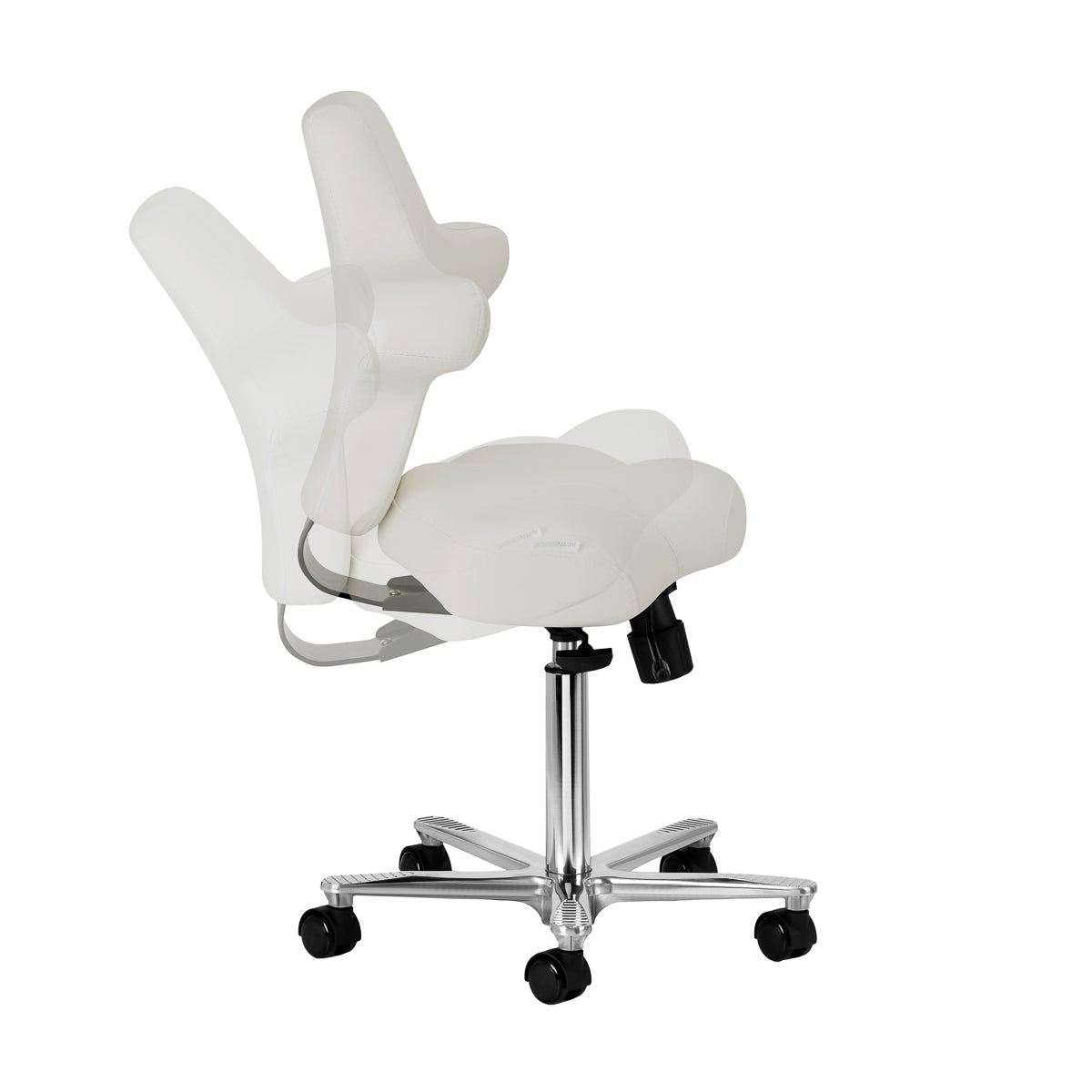 Azzurro Special 152 grey salon chair in three-quarter rear view showing backrest support