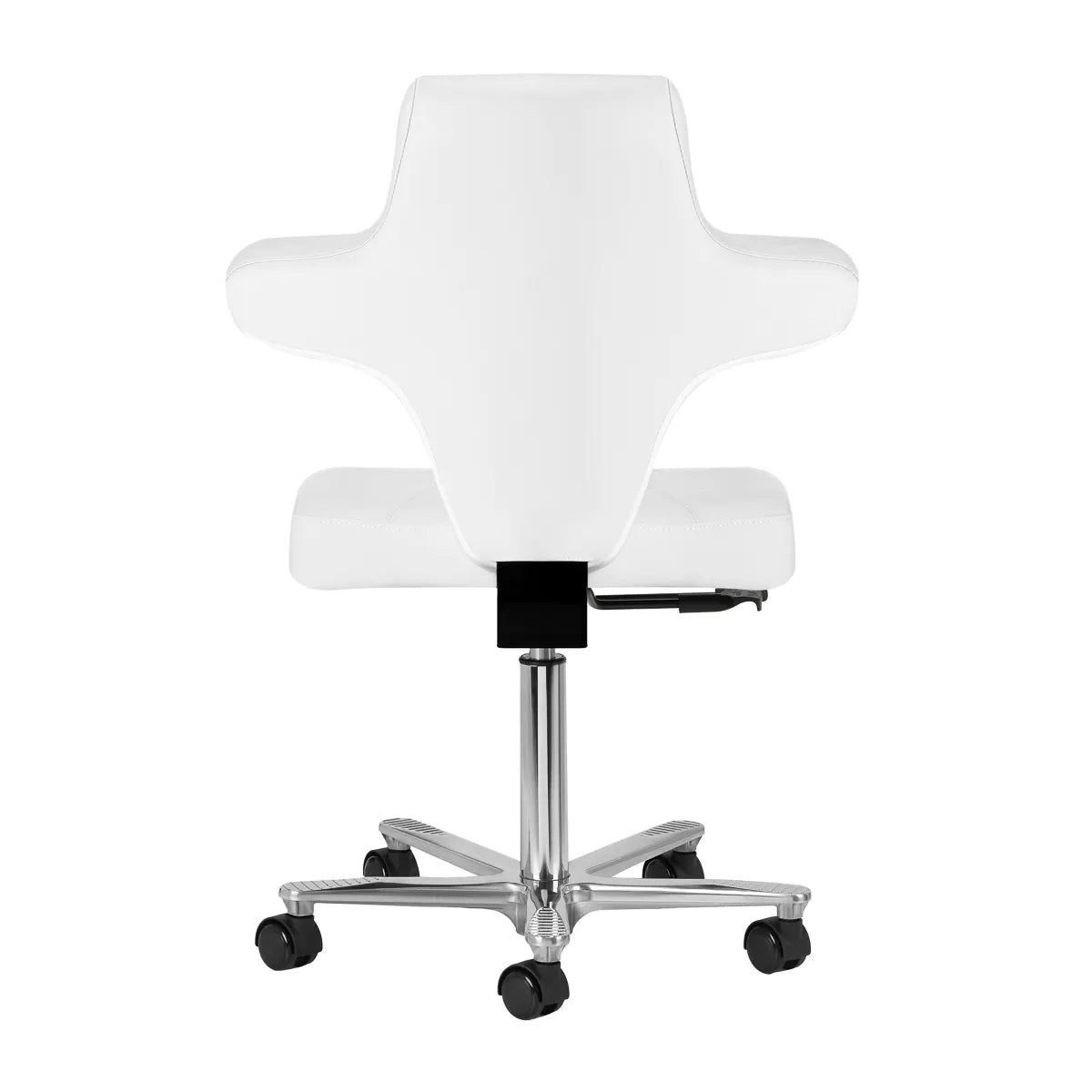 Rear view of the Azzurro Special 152 snow-white salon chair