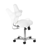 Azzurro Special 152 snow-white salon chair showing its rocking movement