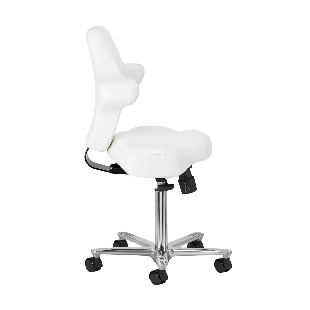 Side view of the Azzurro Special 152 snow-white salon chair