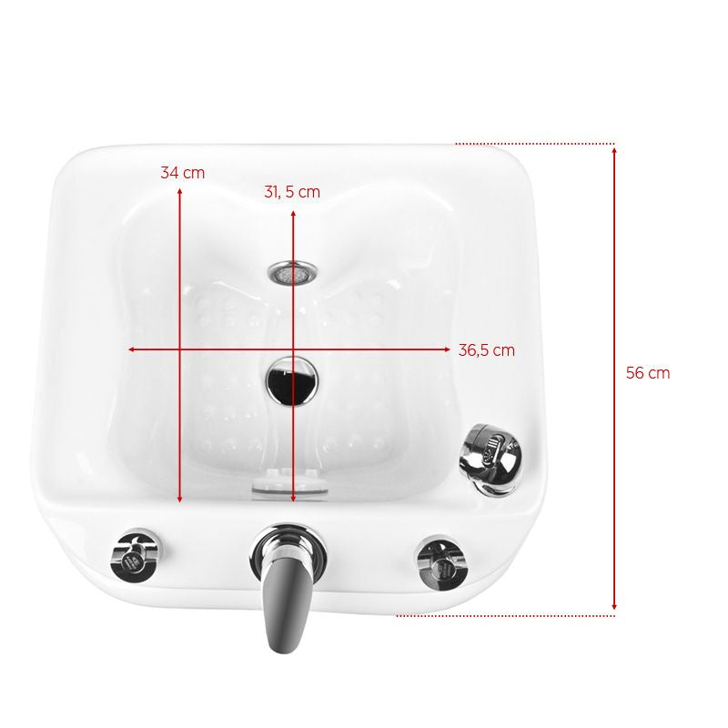 Azzurro Tray for Pedicure with Hydromassage A023 - spa basin shown from above on a white background