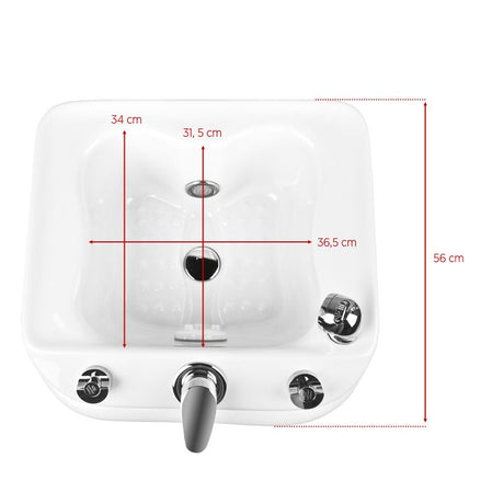 Azzurro Tray for Pedicure with Hydromassage A023 - spa basin shown from above on a white background