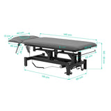 Balance Eso 4 Electric Massage & Physiotherapy Bed Grey - dimensions and measurements shown