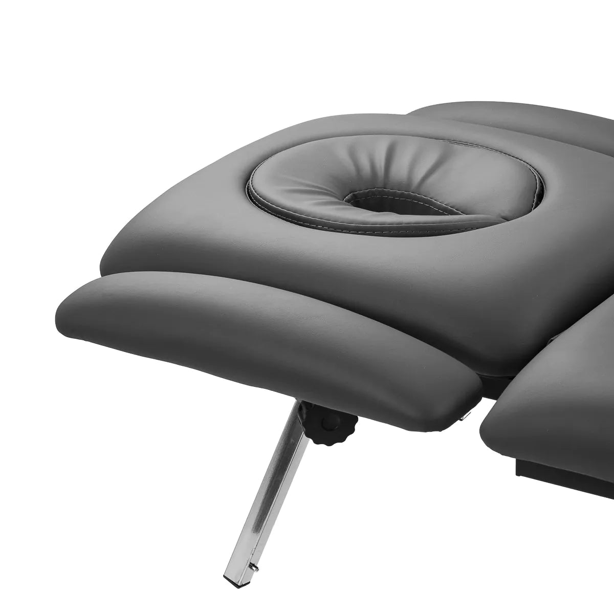 Balance Eso 5 Electric Massage & Physiotherapy Bed Grey - close-up showing the headrest, upholstery and adjustment controls