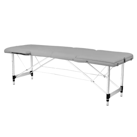 BALANCE grey three-section folding massage table with aluminium legs