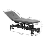 Balance Solidum 5 Hydraulic Massage & Physiotherapy Bed Grey - close-up showing the headrest, upholstery and adjustment controls