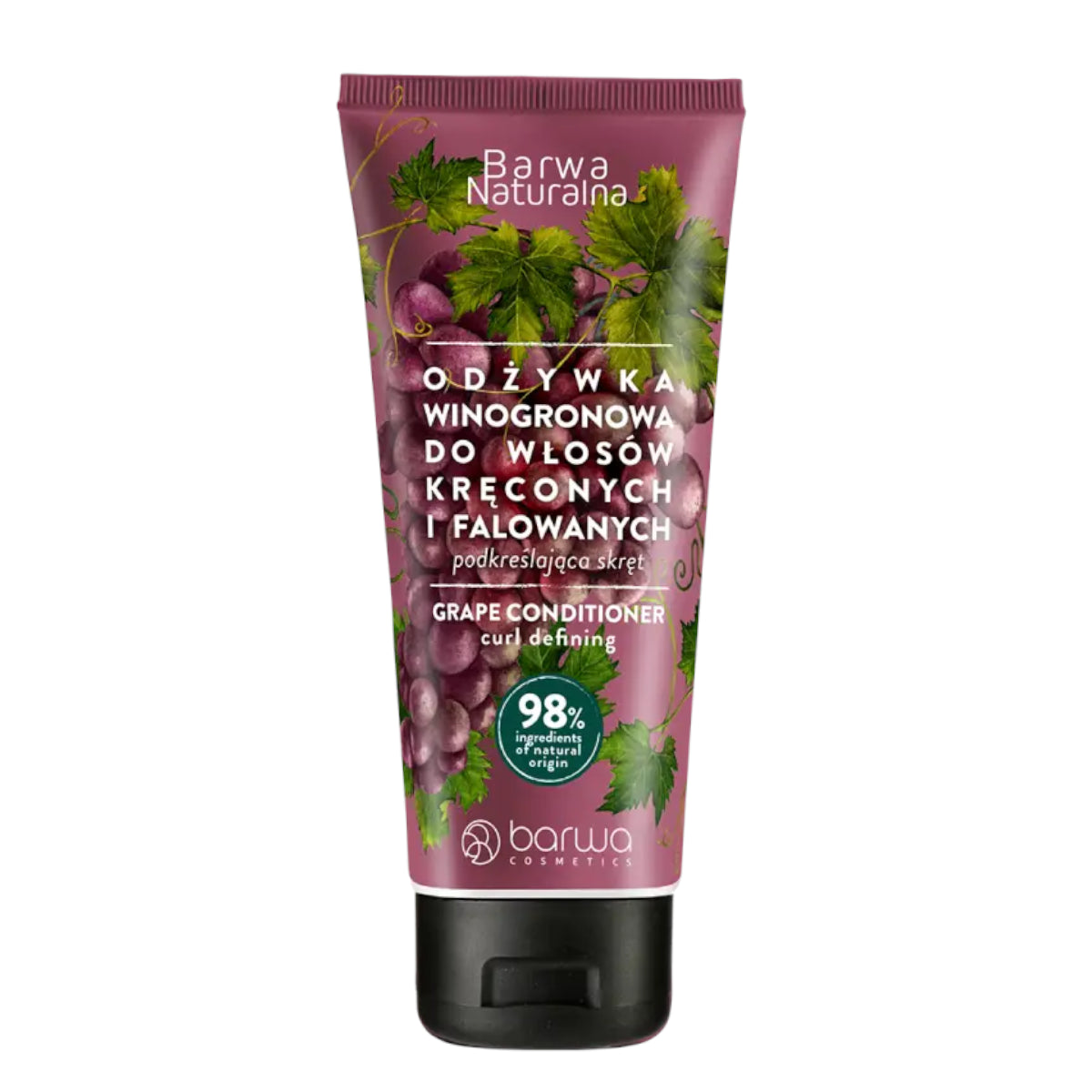Barwa Grape Hair Conditioner Curl Defining - retail hair-care container isolated on a white background