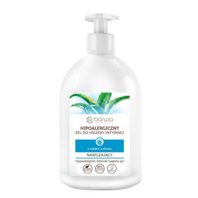 Barwa Hypoallergenic Moisturising Intimate Gel Aloe - arranged with the included components on a white background