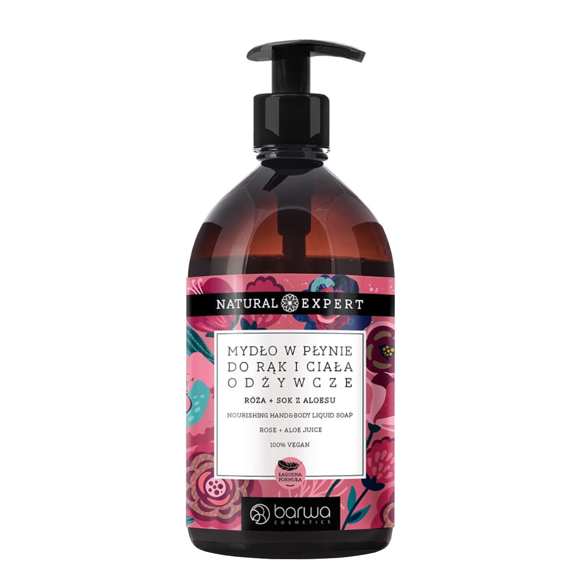 Barwa Natural Expert Nourishing Liquid Soap Rose & Aloe Vera - isolated on a white background