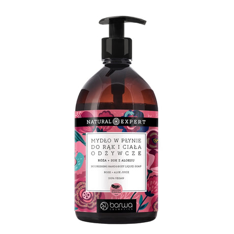 Barwa Natural Expert Nourishing Liquid Soap Rose & Aloe Vera - isolated on a white background