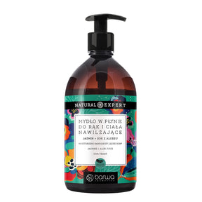 Barwa Vegan Moisturising Liquid Soap - Jasmine & Aloe Vera - isolated on a white background