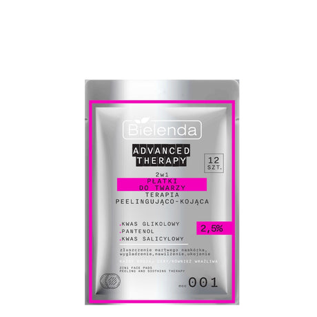 Bielenda Advanced Therapy 2in1 Face Pads Peeling & Smoothing - isolated on a white background