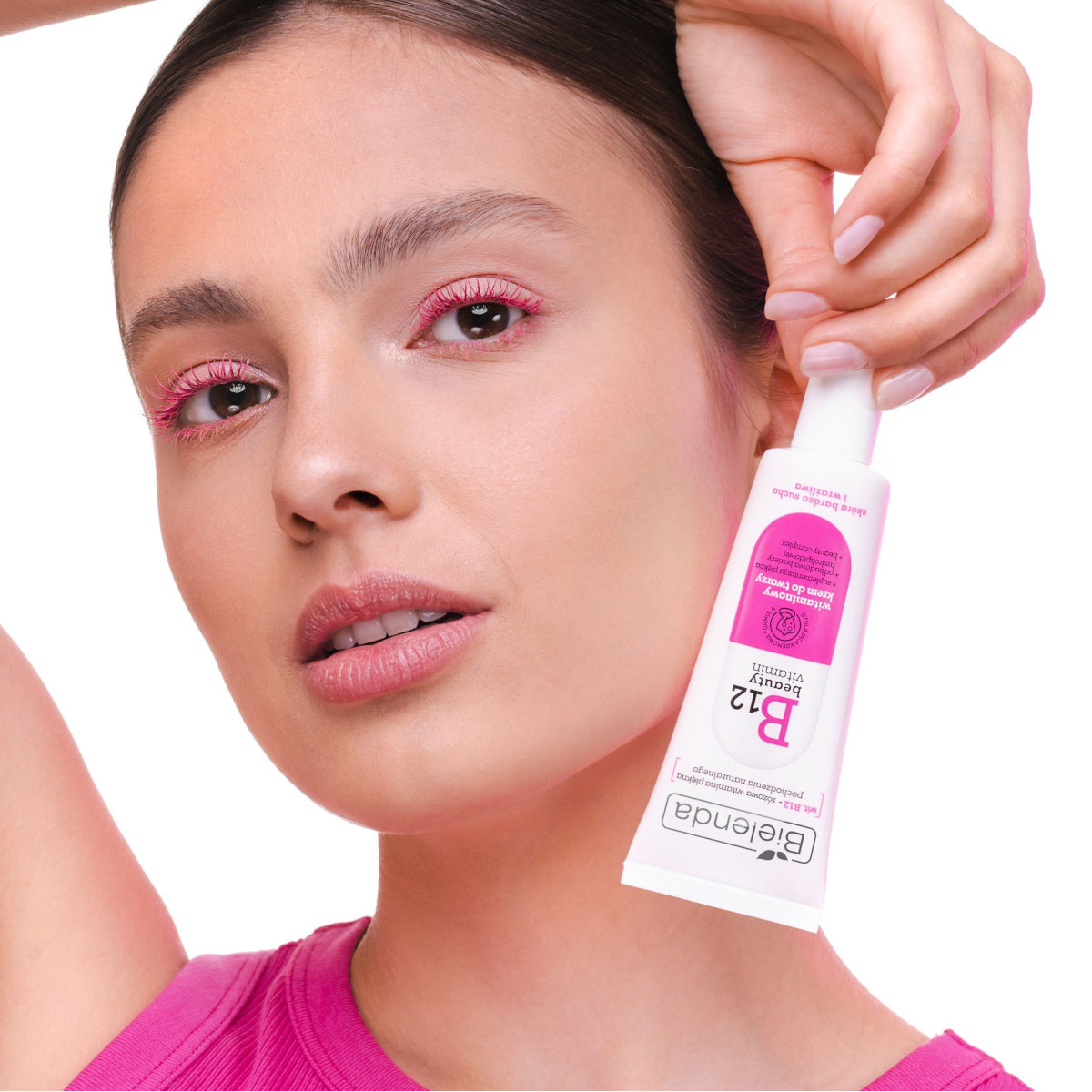 Bielenda B12 Beauty Vitamin Face Cream - finished result shown on a model's face