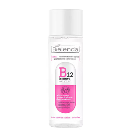 Bielenda B12 Beauty Vitamin Micellar Water Makeup Removal - arranged with the included components on a white background