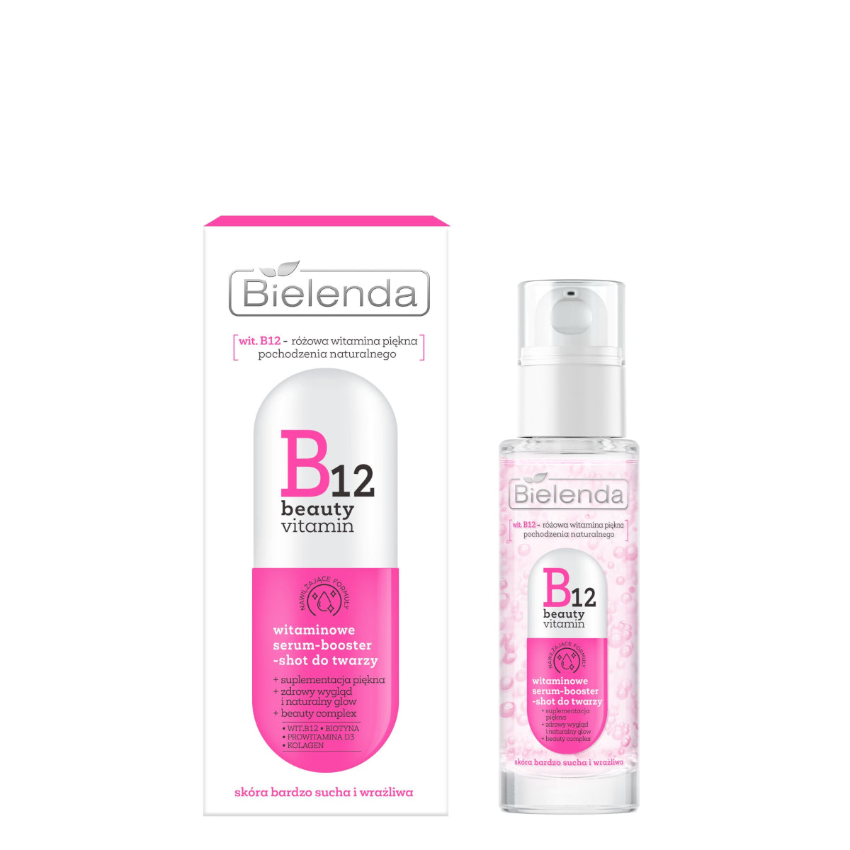 Bielenda B12 Beauty Vitamin Serum Booster Shot - retail packaging on a white background