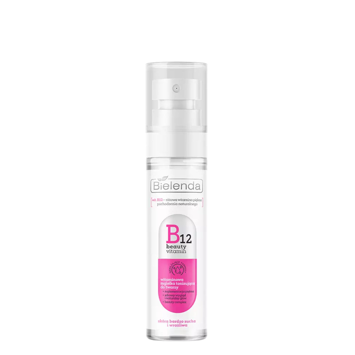 Bielenda B12 Beauty Vitamin Toning Vitamin Mist - arranged with the included components on a white background