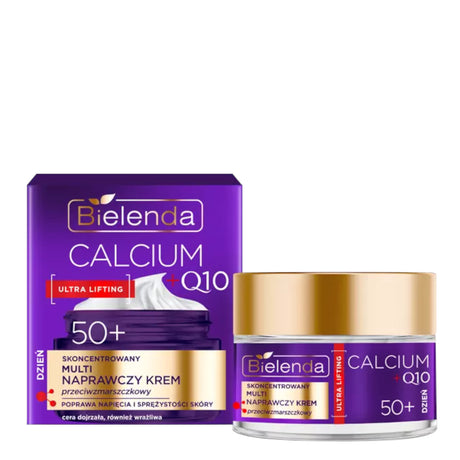 Bielenda Calcium + Q10 Multi Repair Anti-Wrinkle Day Cream 50+ - retail packaging on a white background