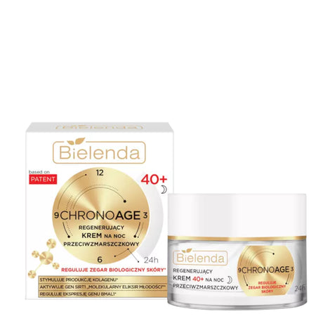 Bielenda Chrono Age 24H Regenerating Anti-Wrinkle Night Cream 40+ - retail packaging on a white background