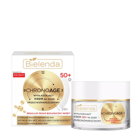 Bielenda Chrono Age 24H Smoothing Anti-Wrinkle Day Cream 50+ - retail packaging on a white background