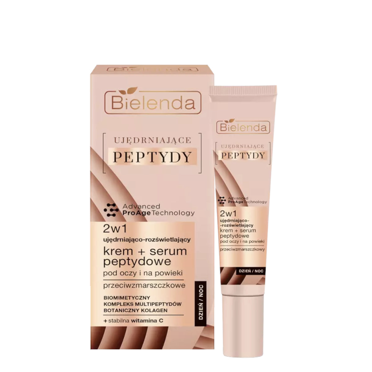 Bielenda Firming Peptides Firming & Illuminating Anti-Wrinkle Eye Cream - isolated on a white background