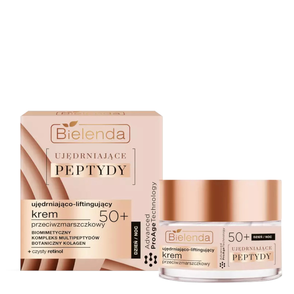 Bielenda Firming Peptides Firming & Lifting Anti-Wrinkle Cream 50+ - retail packaging on a white background