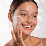 Bielenda Glaze & Glow Moisturising Brightening Essence Milk Glazed Skin Effect - finished result shown on a model's face