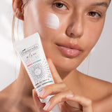 Bielenda Glaze & Glow Moisturising Brightening Face Cream Glazed Skin Effect - finished result shown on a model's face