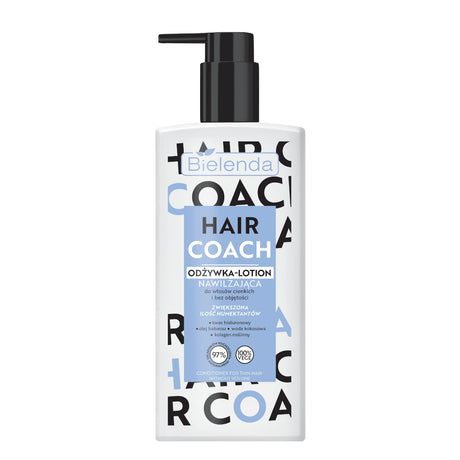 Bielenda Hair Coach Moisturising Conditioner-Lotion For Thin Hair - retail hair-care container isolated on a white background