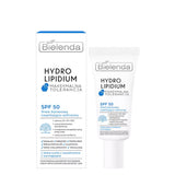 Bielenda Hydro Lipidium Moisturising & Protective Barrier Cream SPF50 - arranged with the included components on a white background